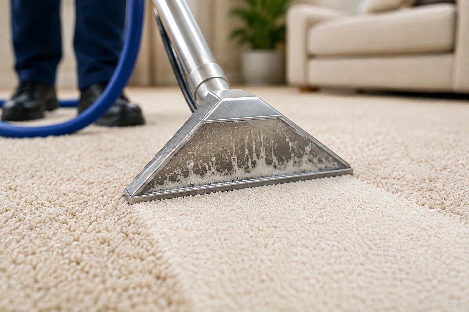 Professional hot water extraction carpet cleaning