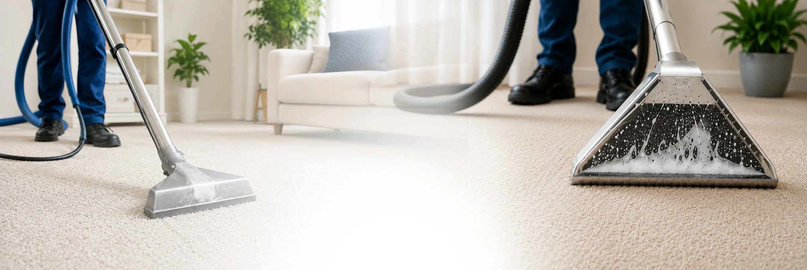 Professional hot water extraction carpet cleaning